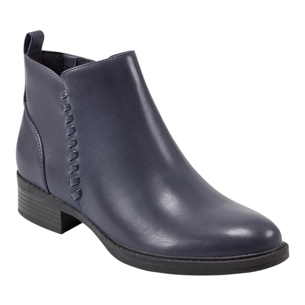 Easy Spirit Women's Lorand Almond Toe Block Heel Casual Booties Navy Size 9